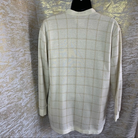 Cleo Ivory/Gold Shimmer Knitted Duster With Matching gold Top Size S - Picture 7 of 12